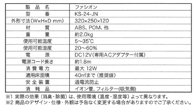 菌 ウイルス除菌装置 ファシオン ハウステンボス 技術センター株式会社